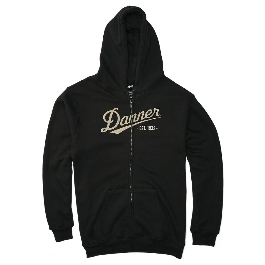 Ubrania Danner Logo Hoodie Zip-Up Męskie Czarne | PL1688QZ